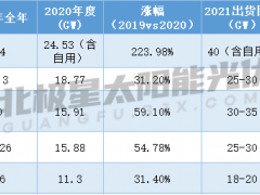 寡頭游戲？2021年TOP5組件企業(yè)出貨瞄準170GW